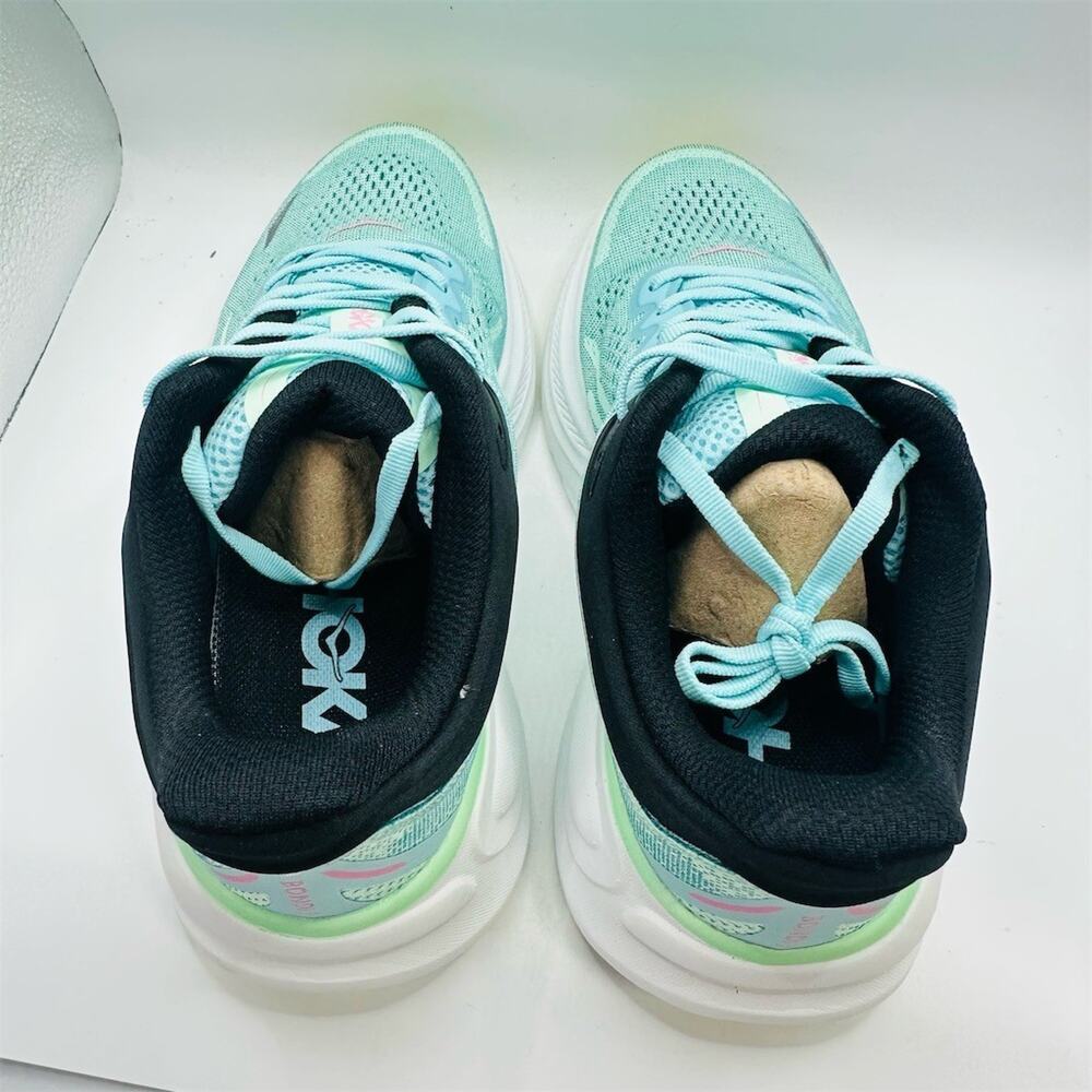 HOKA Bondi 9 Women's Running Shoes Sea Glass Green Pink Logo Size 8B - Picture 5 of 9